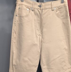 Helmut Lang Beige Tailored High-Rise Pants SZ 2